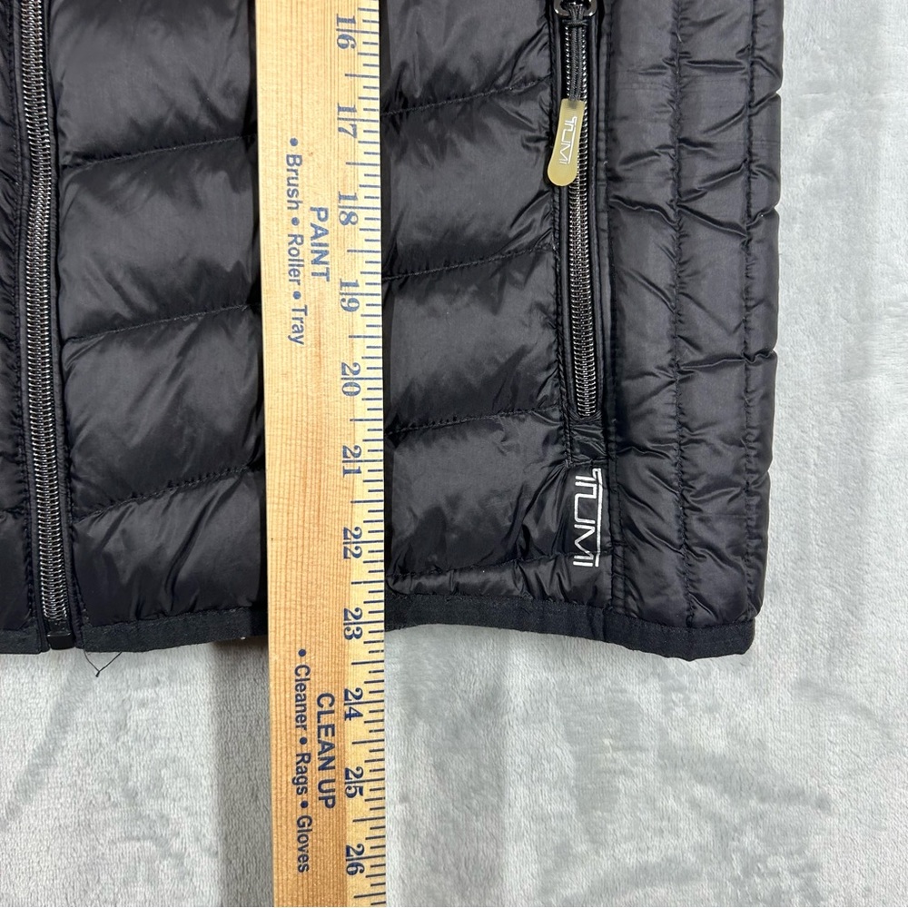 Tumi Pax Puffer Vest L Black Full Zip Down Feather Travel Packable Pillow Womens - Picture 7 of 9